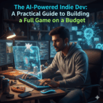 Visualization of a developer creating a game using AI