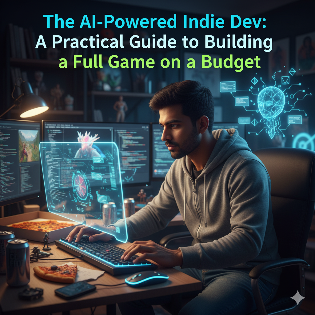 Visualization of a developer creating a game using AI