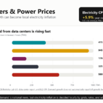Chart comparing data center electricity demand growth with U.S. electricity CPI inflation in May 2026.