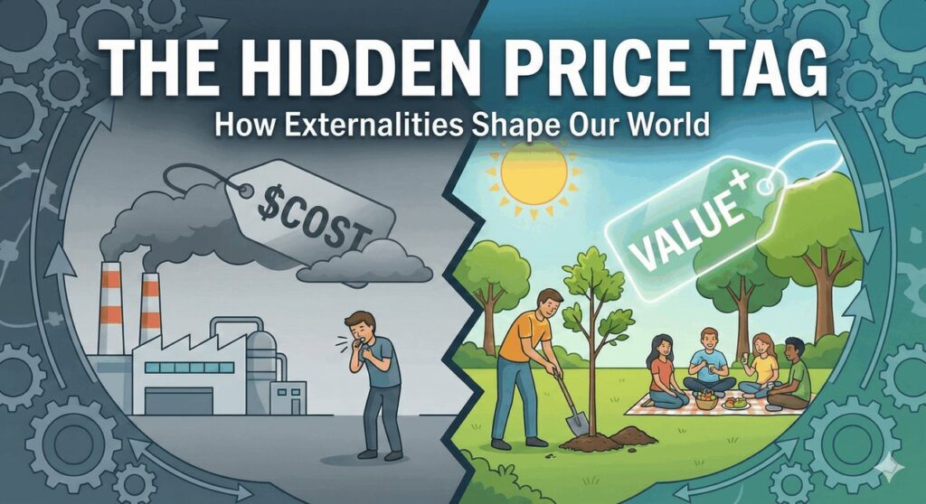 visualization of externalities as price tag on world economics